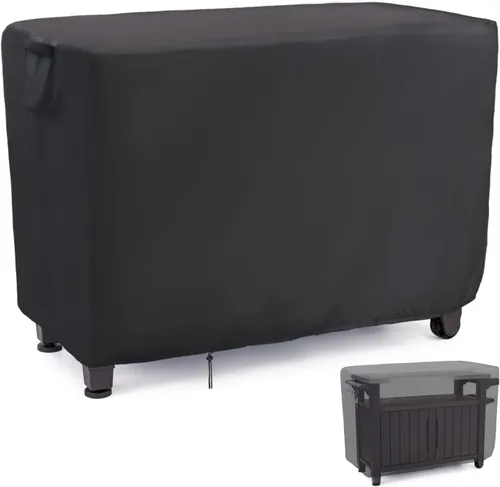 Vista 10 de Cubierta de Mesa al Aire Libre Cuadrada de 18 Pulgadas, Cubierta de Mesa de Patio para Mesa Refrigeradora de Hielo Cubo de Cerveza Keter, Cubierta