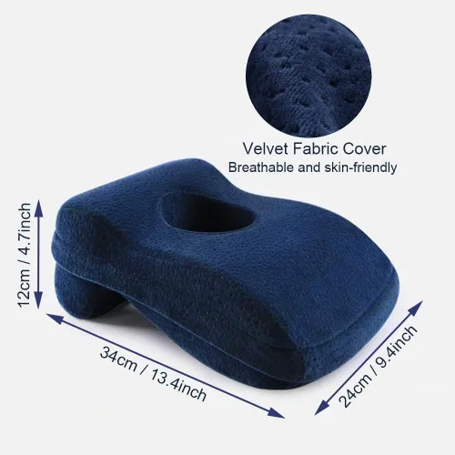 Vista 3 de Almohada de almohada para dormir de oficina para siesta de escritorio, almohada de siesta boca abajo con diseño de agujero brethable, almohada