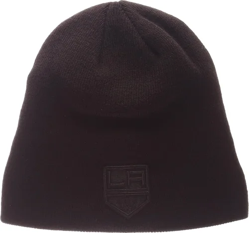 Vista 4 de Zephyr Blackout Edge Tonal Skull Cap - NHL Negro Cuffless Winter Knit Beanie Toque Hat
