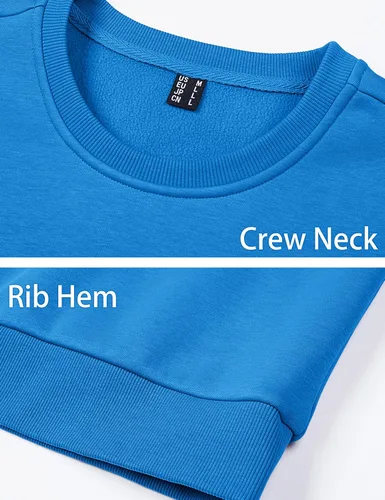 Vista 34 de MAGCOMSEN Sudadera de cuello redondo para hombre de manga larga casual cálida de forro polar