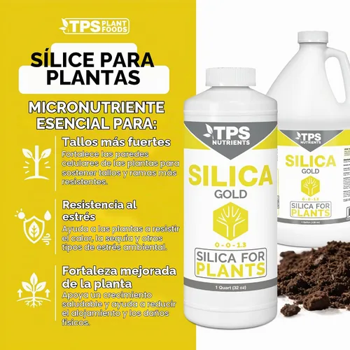Vista 2 de TPS NUTRIENTS Silica Gold Nutriente y Suplemento para Fuerza de Plantas con Silicio Biodisponible 8 oz (250mL)