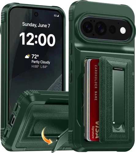 Vista 14 de Oterkin Funda tipo cartera para Google Pixel 10a [4-5 tarjeteros] [soporte de metal] [bloqueo RFID] [Protección completa de la cámara]