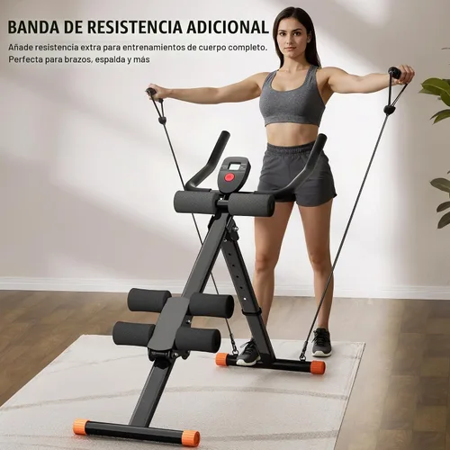 Vista 7 de Abdominal Trainers - Adjustable Ab Trainer Machine, Foldable Abdominal Workout Equipment with Knee Protection - Home Gym Core Strength Trainer for