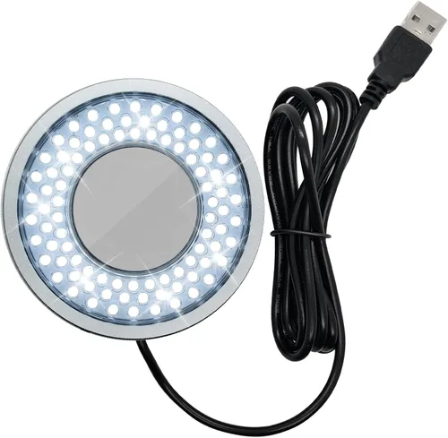 Vista 7 de 144 64 Iluminación LED de anillo de luz para microscopio estéreo, lámpara de luz de anillo ajustable industria, monocular, binocular, soldadura 64