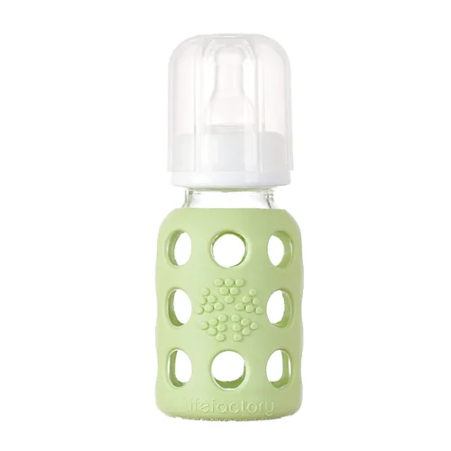 Vista 7 de Biberón Lifefactory BPA con funda protectora de silicona de vidrio y chupa etapa 1, Amarillo