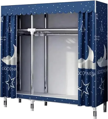 Vista 11 de large closets Portable Wardrobe Closet Thick Metal Frame Closets for Bedroom Cloth Wardrobe Closet for Bedroom Hanging Clothes Closet Space-saving