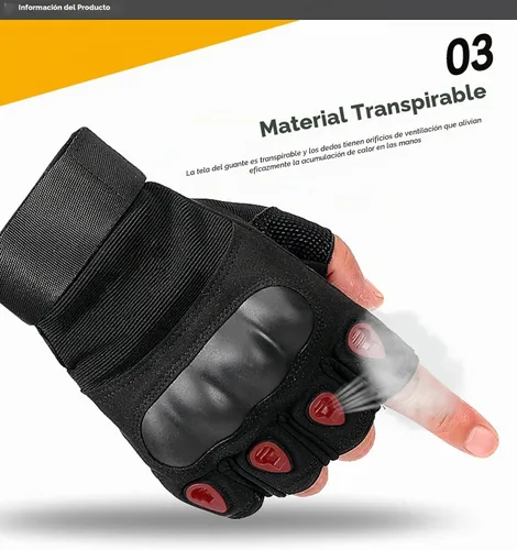 Vista 5 de SUJAYU Guantes de entrenamiento sin dedos para hombres con protección de nudillos para deportes al aire libre Negro