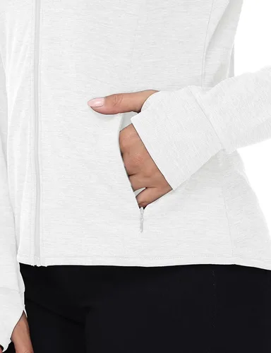 Vista 13 de TBMPOY Chaquetas con capucha y protección solar UPF 50+ para mujer, ligeras, de manga larga, para senderismo, exteriores, con cremallera completa