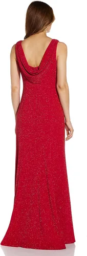 Vista 2 de Adrianna Papell Vestido de punto metálico con espalda acampanada para mujer, Metálico