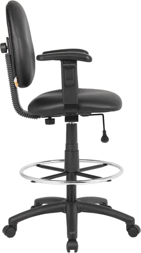 Vista 7 de Boss Office Products B1691-CS Stand Up Caressoft Taburete de dibujo con brazos ajustables en negro