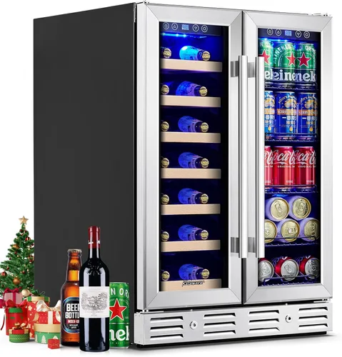 Vista 8 de Kalamera Mini Refrigerador para Bebidas y Vino Enfriador Incorporado o Independiente - Refrigerador Enfriador de Vino con Capacidad para 118 Latas