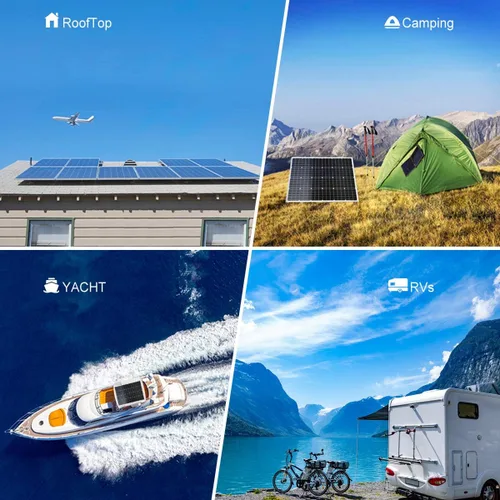 Vista 8 de Kit de panel solar con lazo de rejilla de 480 W y 12 V con inversor: 4 paneles solares mono de 120 W + 1000 W en rejilla MPPT Smart Microinversor