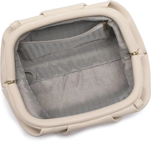 Vista 7 de Bolsos de mano de cuero PU suave para mujer Bolso de noche elegante y lujoso formal
