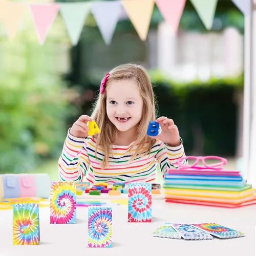 Vista 5 de 24 cuadernos de teñido anudado con teñido anudado, recuerdos de fiesta, cuadernos en espiral, cuadernos pastel, cuadernos de bolsillo para niños