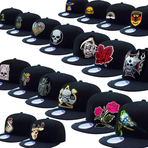 Vista 3 de Love To Mujeres Hombres Hiphop Sombreros Navy Bordado Negro Flat Bill Snapback Gorras De Béisbol, marino