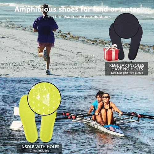 Vista 5 de Teemie Zapatos de agua para hombre y mujer, de secado rápido, zapatos deportivos para surf, kayak, caminar, senderismo
