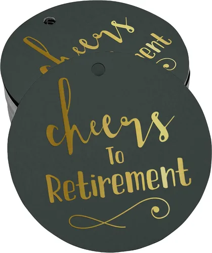 Vista 14 de Etiquetas de papel para colgar con texto en inglés "Cheers to Retirement Wall" (50 unidades)