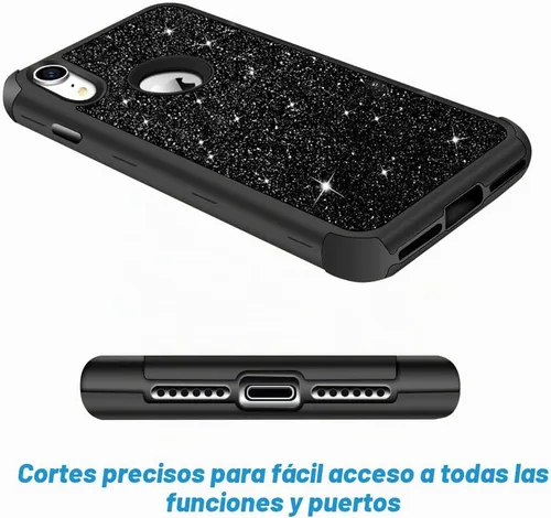 Vista 4 de Hython Compatible con Funda para iPhone XR, Protector Defensor de Cuerpo Completo de Servicio Pesado con Purpurina Brillante Reluciente, Carcasa