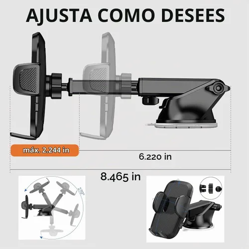 Vista 7 de Soporte de teléfono para automóvil, soporte de teléfono para parabrisas de automóvil, ventilación de aire, universal, manos libres, soporte