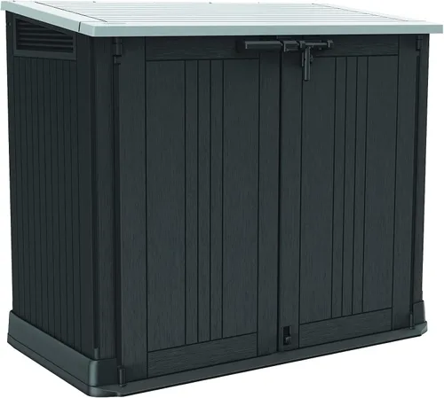 Vista 19 de Keter Store-It-Out MIDI - Cobertizo de almacenamiento de resina para exteriores, gabinete horizontal resistente a la intemperie para botes