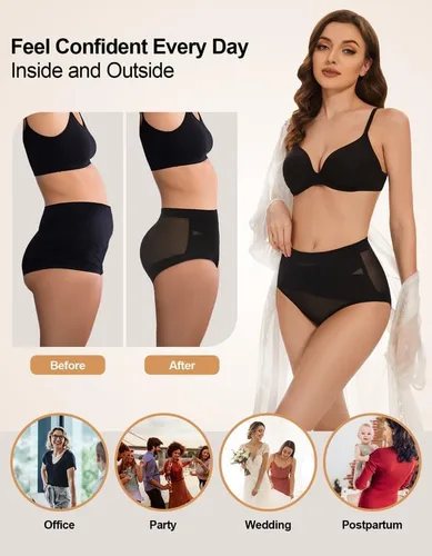 Vista 5 de SIMIYA Faja moldeadora para control de abdomen, ropa interior moldeadora de vientre inferior para mujer