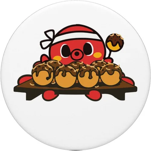 Vista 3 de Anime Octopus Cooking Japanese Takoyaki - PopSockets Grip and Stand for Phones and Tablets