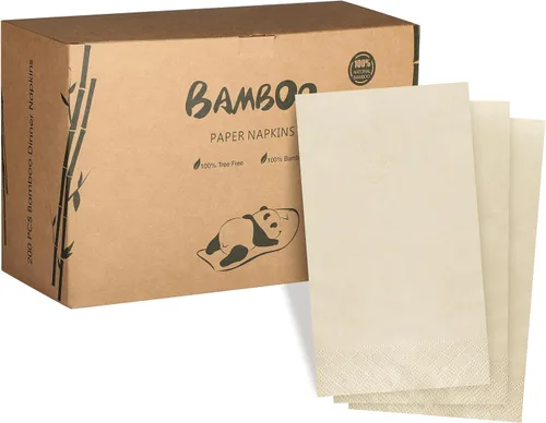 Vista 9 de MORGIANA 100 servilletas de papel desechables, servilletas ecológicas biodegradables, servilletas compostables, servilletas de cóctel marrones