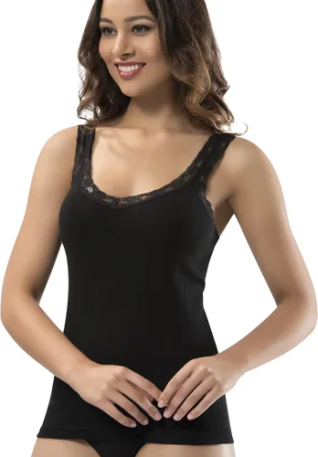 Vista 6 de VAVONNE Camiseta sin mangas tipo camisola para mujer, toda de algodón, aireada, suave y cómoda