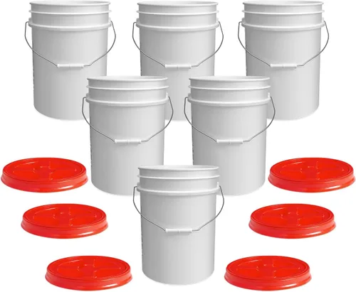 Vista 34 de ePackageSupply - Cubo de 5 galones, grado alimenticio, sin BPA, color negro y negro, 1 unidad Negro/Negro