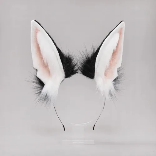 Vista 2 de Faylay Diadema artificial de conejo de peluche con diadema de conejo