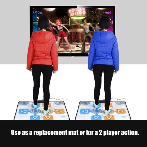 Vista 3 de Alfombrilla de baile doble persona antideslizante Dance Pad Mat Dance Active Life Pad Controller con USB Dancing Step Pads a PC para Wii Console Game