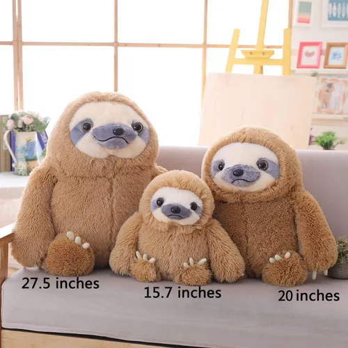 Vista 5 de Juguete de peluche Winsterch para niños de oso perezoso, regalo, perezoso color café de 15.7 pulgadas