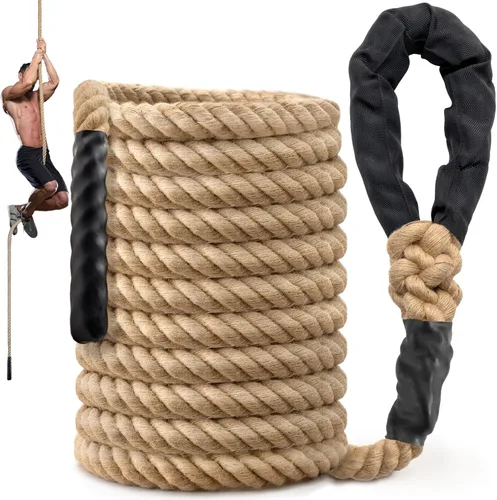 Vista 11 de Climbing Rope Gym Workout - 10FT 15FT 20FT 25FT 30FT 35FT Heavy Duty Jute Thick Ropes for Adults Strength Training Outdoor Tree Swing Indoor Home