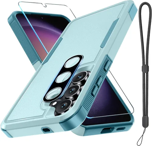 Vista 65 de Funda para Samsung Galaxy S24 FE, Cuerpo Completo Resistente de Servicio Pesado Robusta a Prueba de Golpes Funda Protectora para Teléfono con Correa