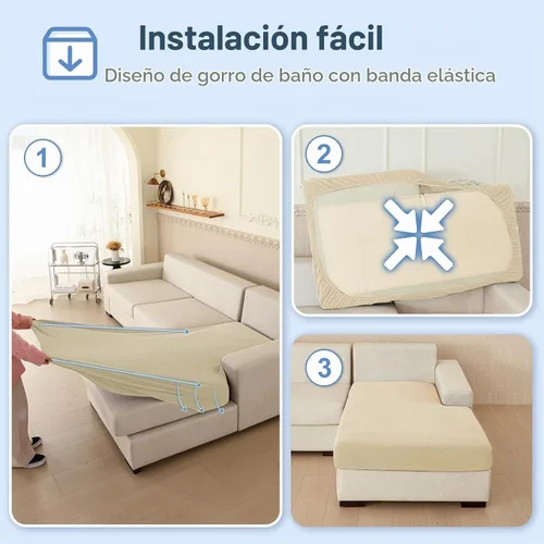 Vista 5 de WEYOND Fundas de cojín para sofá en forma de L, seccionales, 1 funda