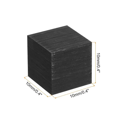 Vista 2 de MECCANIXITY Bloque de Grafito Lingote Rectángulo Placa de Electrodo de Grafito 10x10x0.4mm para Fundición por Fusión, Electrolisis Galvanoplastia