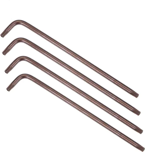 Vista 15 de uxcell T6 Anti manipulación Torx Star Key Bit Llave, forma de L 2.68 pulgadas brazo largo, acero S2 4 piezas