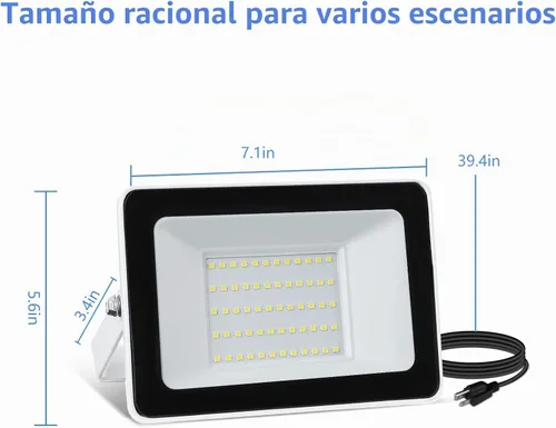 Vista 7 de UFOND Luz de inundación LED de 5000 lúmenes con enchufe, paquete de 2 Blanco