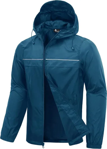 Vista 19 de SWISSWELL Mens Rain Jacket & Coats Packable Lightweight Waterproof Hooded 017-negro