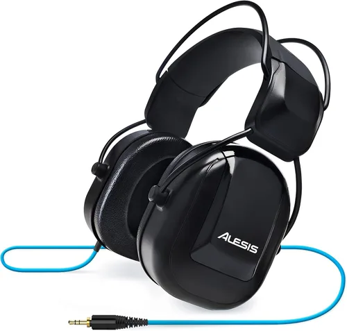 Vista 7 de Alesis DRP100 - Audífonos de referencia con aislante acústico extremo. Electrónico. Con adaptador y bolsa protectora de 1/4 pulgadas Over Ear