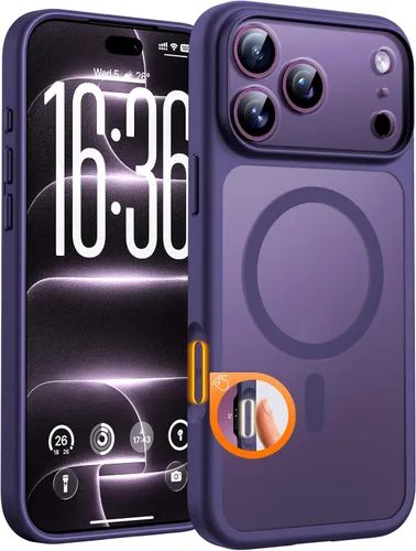Vista 801 de TOCOL Funda magnética 3 en 1 para iPhone 15 Pro, mejorada [protección completa de cámara] con 2 protectores de pantalla, compatible con MagSafe Gris