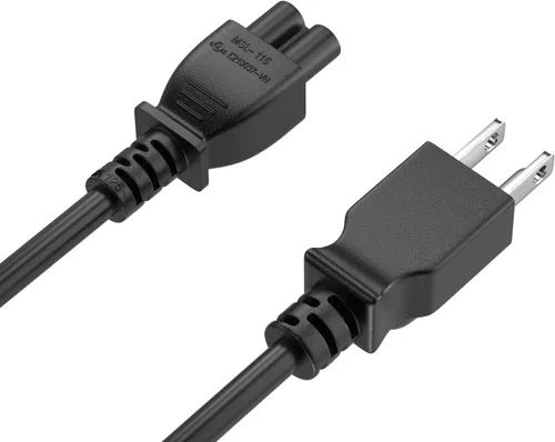 Vista 2 de 1 pie 18 AWG 3 clavijas NEMA 5-15P a IEC C5 Cloverleaf cable