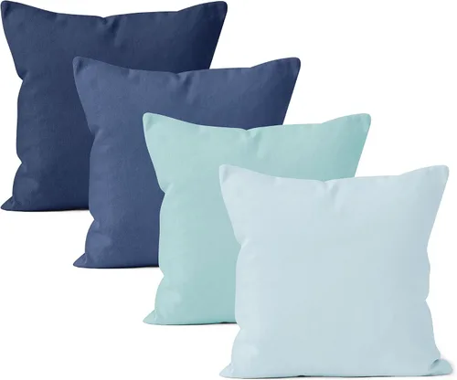 Vista 27 de Encasa XO Juego de 2 fundas de almohada de 12 x 12 pulgadas, color beige, sin rellenos, fundas de almohada de algodón para sala de estar, cama