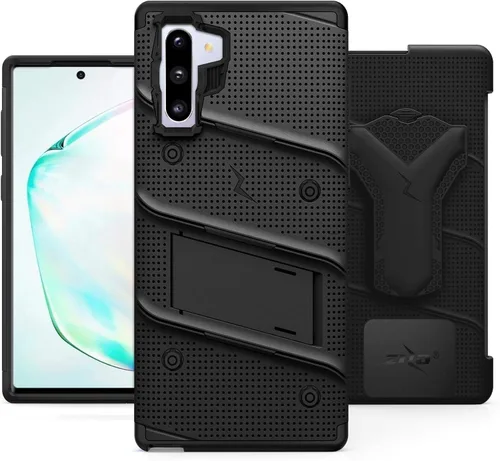 Vista 2 de Zizo Bolt Cover - Funda para Samsung Galaxy Note 10, función atril y funda (Negro)