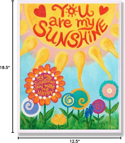 Vista 6 de Stupell Industries Placa de pared You are My Sunshine, 13 x 19 pulgadas, diseño por artista nJoyArt