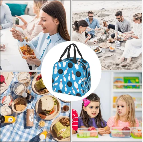 Vista 9 de VOOHDDY Bolsa de almuerzo con aislamiento de dibujos animados para hombres y mujeres, reutilizable, impermeable, portátil, hielera, térmica