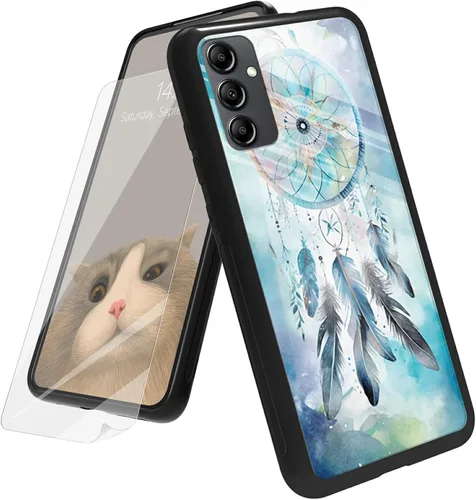 Vista 16 de Funda para Samsung Galaxy A12 5G con protector de pantalla, parte trasera de vidrio templado + TPU de silicona suave que absorbe los golpes