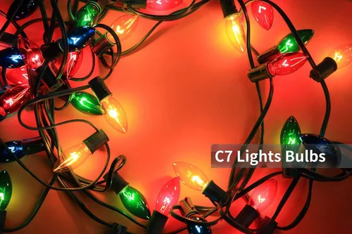 Vista 9 de Paquete de 25 bombillas de repuesto C7, base de candelabro C7/E12, luces de Navidad multicolor para exteriores, interiores, patio, 5 W