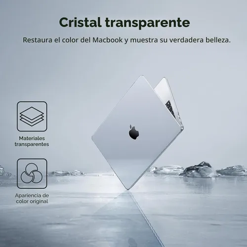 Vista 6 de EooCoo - Funda para MacBook Air de 15 pulgadas M5 M4 M3 M2 2026-2023, transparente Ligero, resistente, fácil de poner, contra arañazos y golpes