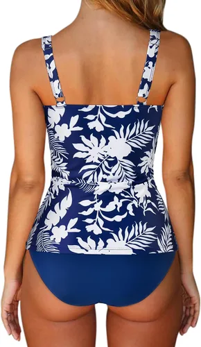 Vista 56 de SUUKSESS Traje de baño tankini sexy con efecto de realce y control de abdomen para mujer
